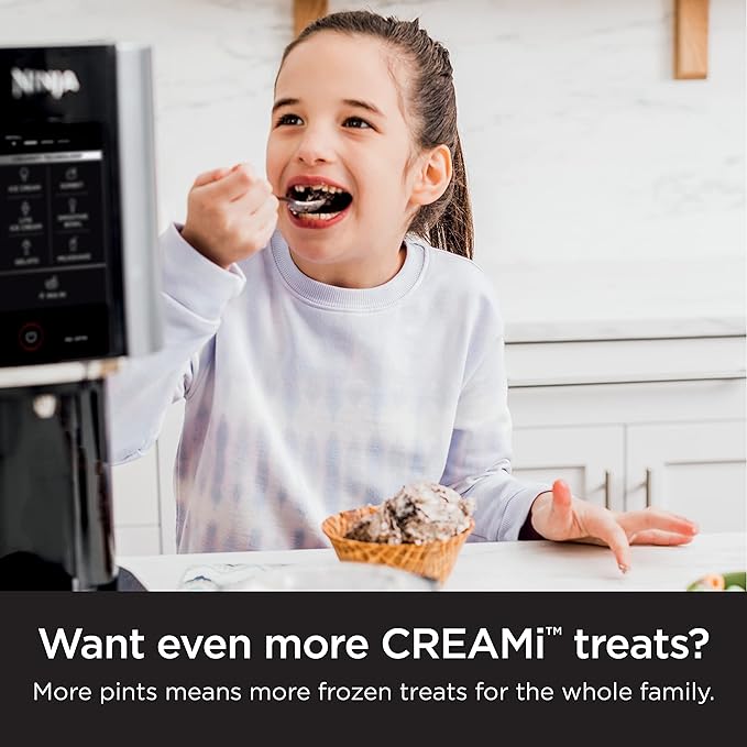Unlock Endless Frozen Treats: Genuine Ninja Creami Pints (2-Pack) – Extra 16oz Containers for NC300 & NC299AMZ Series, BPA-Free & Dishwasher Safe!
