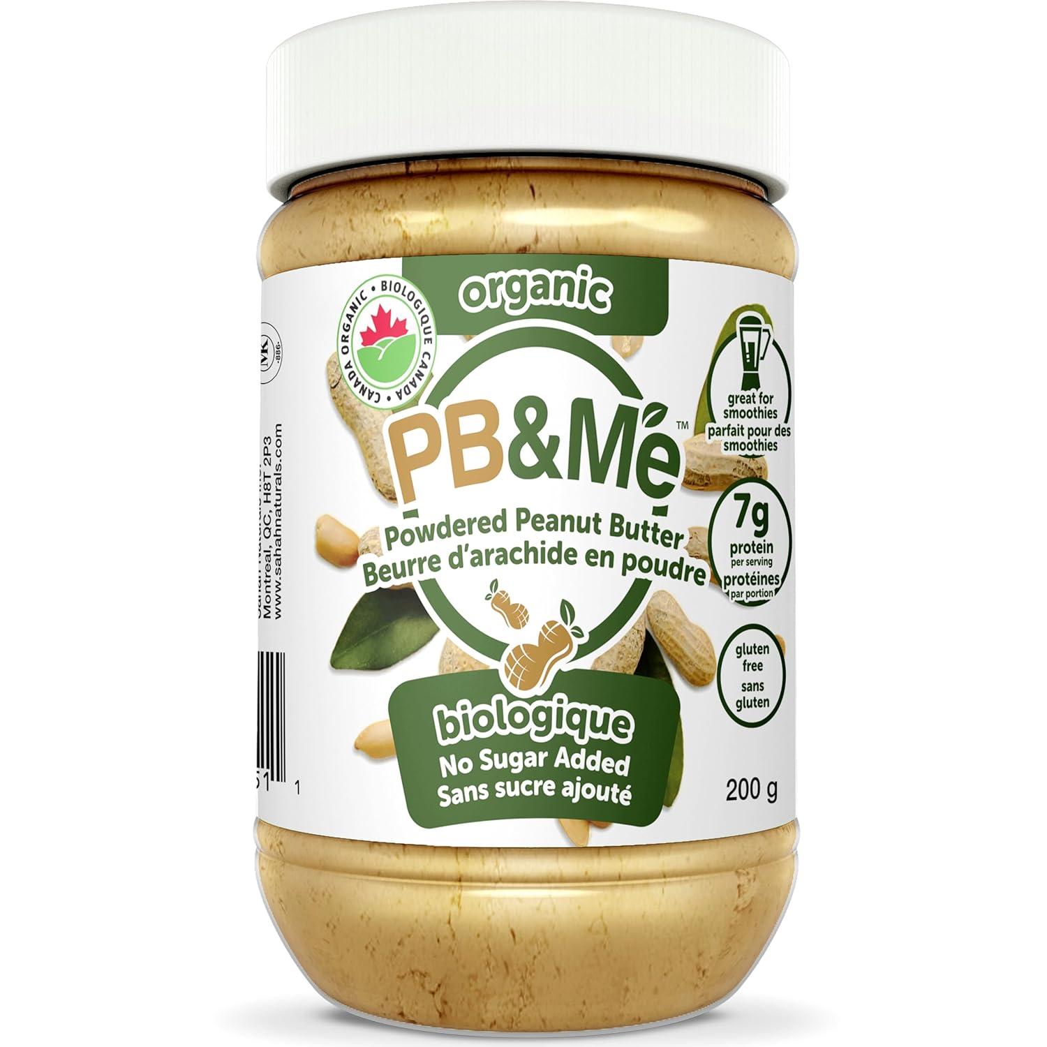 PB&Me Powdered Peanut Butter: High Protein, Low Fat, No Sugar Added (Natural, Gluten-Free, 200g)
