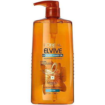 L'Oréal Paris Elvive Extraordinary Oil Shampoo (28oz) - Nourishing Hydration for Dry, Dull Hair with Camellia Oil