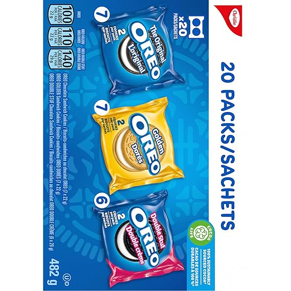 Oreo Sandwich Cookies, Variety Snack Packs, 482G