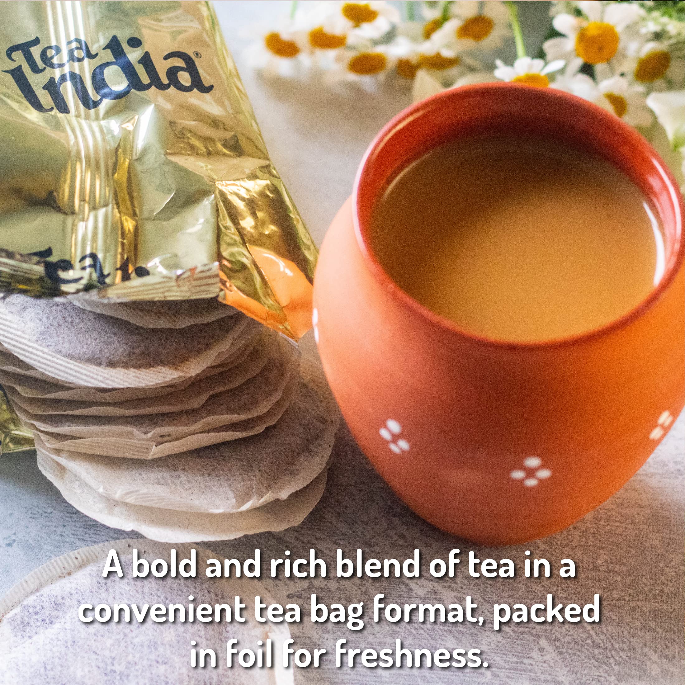 Tea India Orange Pekoe Black Tea - Rich & Full-Bodied Brew (216 Round Teabags)