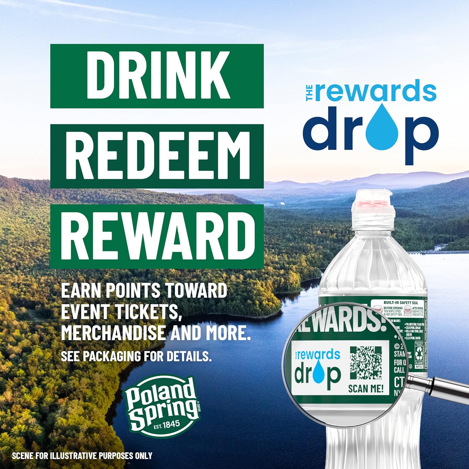 Poland Spring 100% Natural Spring Water (40 Pack, 16.9oz Bottles) – Crisp Taste, Natural Electrolytes, Everyday Hydration