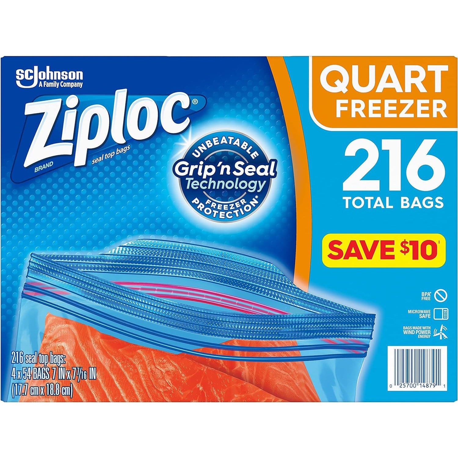 Ziploc Quart Storage Bags (216 Count) – Stay Open Design & Grip n' Seal for Easy Fill & Freshness!