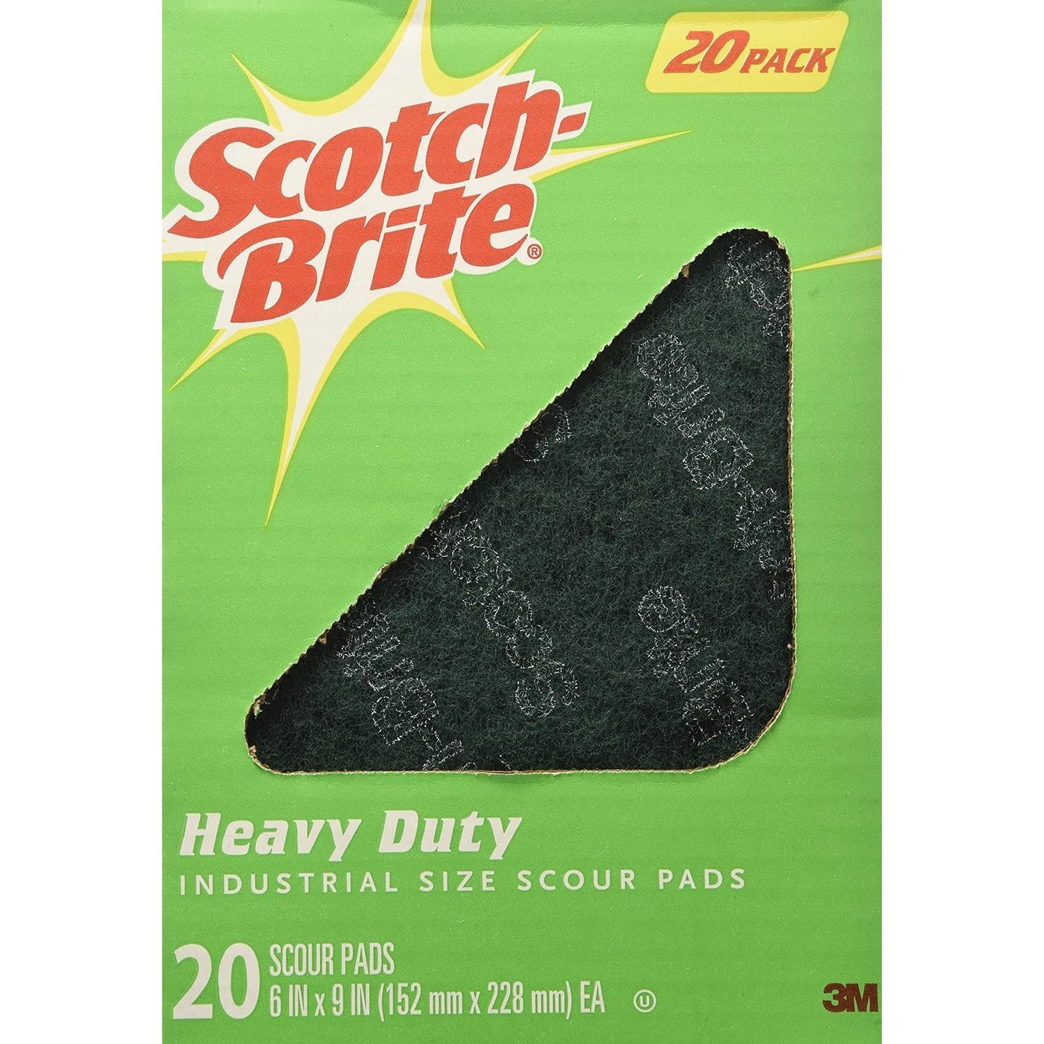 Scotch-Brite Heavy Duty Scour Pads (20 Count, Large 6x9") – Industrial Strength Scrubbers for Tough Messes, Kitchen & Commercial Use