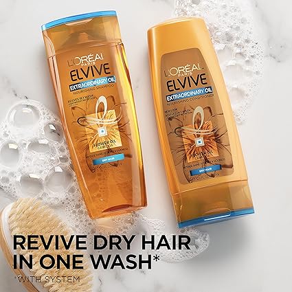 L'Oréal Paris Elvive Extraordinary Oil Shampoo (28oz) - Nourishing Hydration for Dry, Dull Hair with Camellia Oil