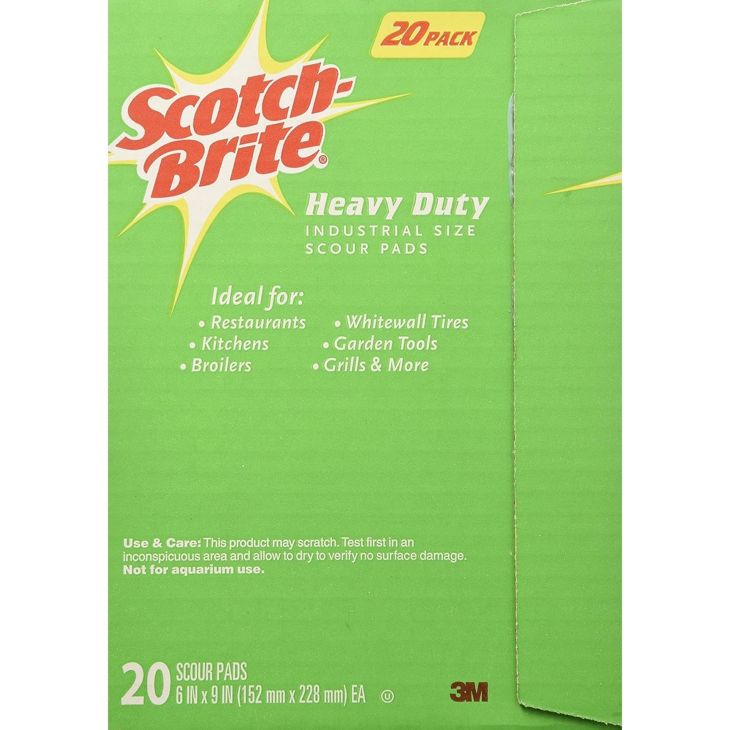 Scotch-Brite Heavy Duty Scour Pads (20 Count, Large 6x9") – Industrial Strength Scrubbers for Tough Messes, Kitchen & Commercial Use