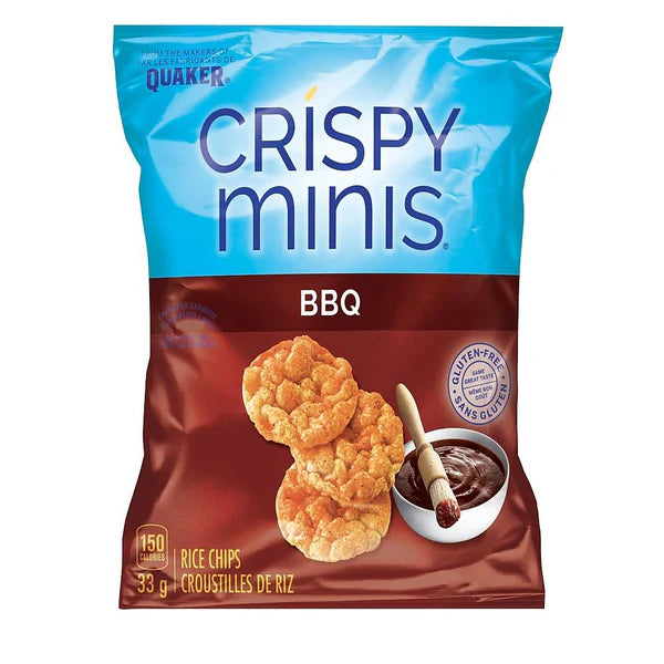 Quaker Crispy Minis BBQ Rice Chips 33g (Pack of 4) – Smoky
