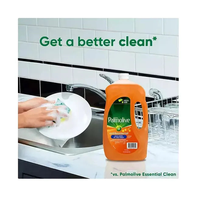 Palmolive Ultra Antibacterial Dish Soap, Orange Scent (102 fl oz) – Kills 99.9% of Bacteria, Tough on Grease